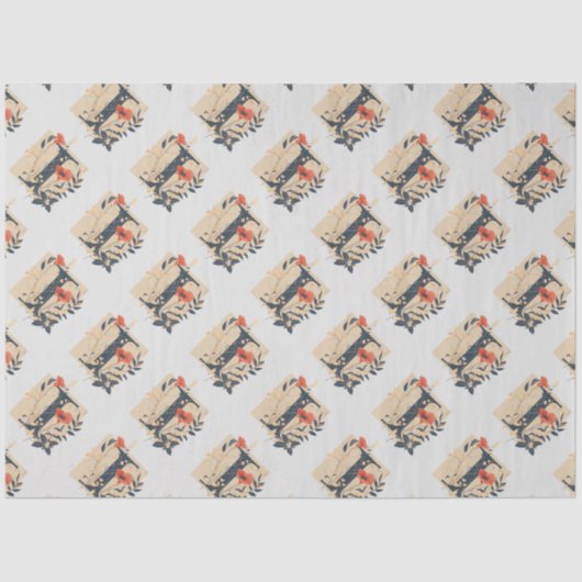 Elegant monogram ontwerp Letter I patroon 1 Tissuepapier (Voorkant)