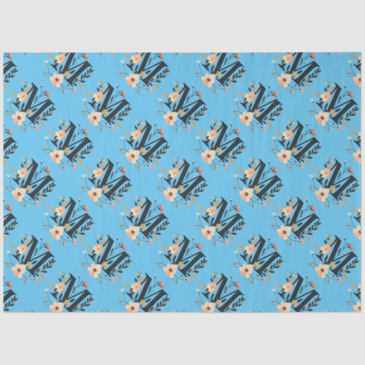 Elegant monogram ontwerp Letter M patroon 1 Tissuepapier (Voorkant)