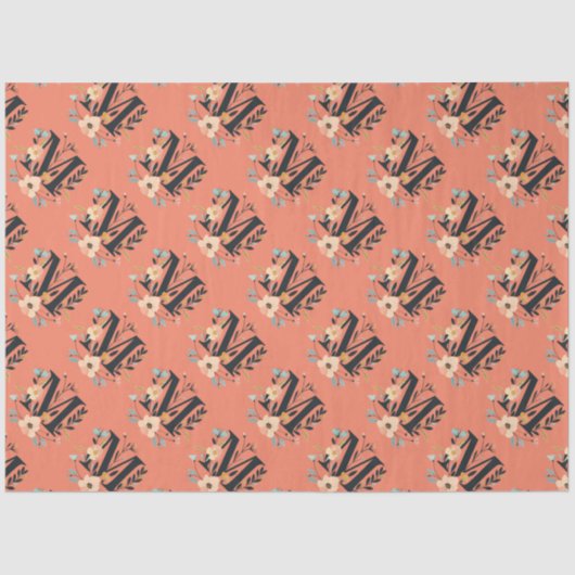 Elegant monogram ontwerp Letter M patroon 1 Tissuepapier (Voorkant)