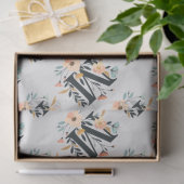 Elegant monogram ontwerp Letter M patroon 1 Tissuepapier (Geschenk)