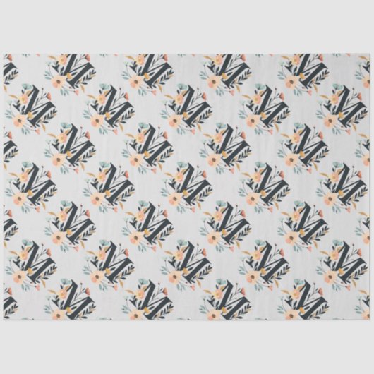 Elegant monogram ontwerp Letter M patroon 1 Tissuepapier (Voorkant)