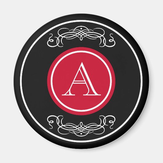 Elegant monogram ontwerp magneet (Voorkant)