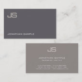Elegant Monogram Ontwerp Modern Professional Luxe Visitekaartje (Voorkant / Achterkant)