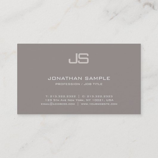 Elegant Monogram Ontwerp Modern Professional Luxe Visitekaartje (Achterkant)