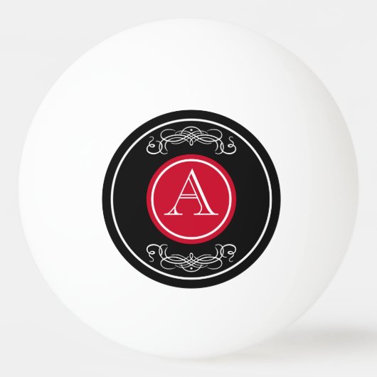 Elegant monogram ontwerp pingpongbal (Voorkant)
