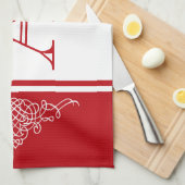 Elegant monogram ontwerp theedoek (Quarter Fold)