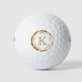 Elegant monogram op goud golfballen (Voorkant)