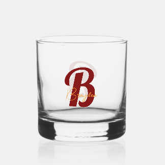 Elegant Monogram op maat Whisky Glas