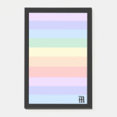 Elegant monogram op pastelregenboog en zwart Lijst Post-it® Notes (Voorkant)