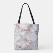 Elegant monogram op roos goud en grijs marmer tote bag (Achterkant)