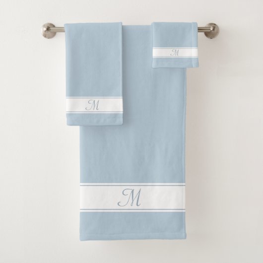 Elegant monogram op wit & wonderbaarlijk blauw bad handdoek (Insitu)