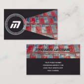 Elegant monogram organische architectuur glazen ge visitekaartje (Voorkant / Achterkant)