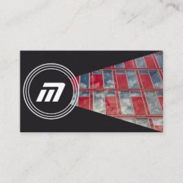 Elegant monogram organische architectuur glazen ge visitekaartje