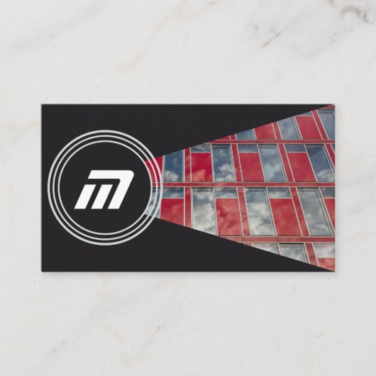 Elegant monogram organische architectuur glazen ge visitekaartje (Voorkant)