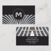 Elegant monogram organische architectuurgolven visitekaartje (Voorkant / Achterkant)