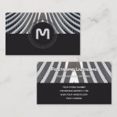 Elegant monogram organische architectuurgolven visitekaartje (Voorkant / Achterkant)