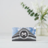 Elegant monogram organische architectuurgolven visitekaartje (Staand voorkant)