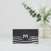 Elegant monogram organische architectuurgolven visitekaartje (Staand voorkant)