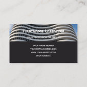 Elegant monogram organische architectuurgolven visitekaartje (Achterkant)