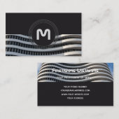 Elegant monogram organische architectuurgolven visitekaartje (Voorkant / Achterkant)