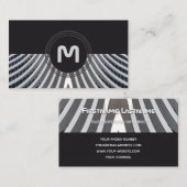 Elegant monogram organische architectuurgolven visitekaartje (Voorkant / Achterkant)