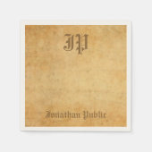 Elegant  monogram Oude look gekalligrafeerd Servet (Voorkant)