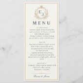 Elegant Monogram Ouderwets Geld Trouwdiner Menu (Voorkant)