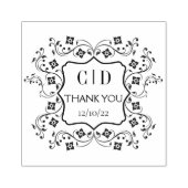  Elegant Monogram Paar Dank je bruiloft Rubberstempel (Afrduk)