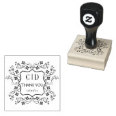  Elegant Monogram Paar Dank je bruiloft Rubberstempel (Gestempeld)