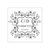Elegant Monogram Paar Dank je bruiloft Rubberstempel (Afrduk)