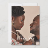 Elegant Monogram & Paar's Foto Bruiloft Kaart (Achterkant)