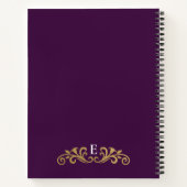 Elegant Monogram Paars Gold Kantoor School Notitieboek (Achterkant)