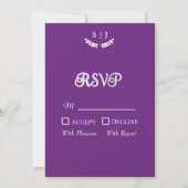 Elegant Monogram Paars Jewel Tone RSVP-kaart Kaart (Voorkant)