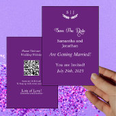 Elegant Monogram Paars Jewel Tone Save Date Kaart