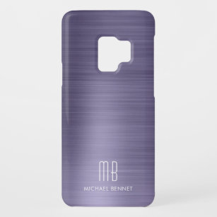 Elegant Monogram Paars Metallic Case-Mate Samsung Galaxy S9 Hoesje