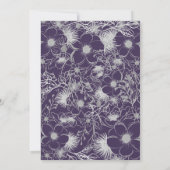 Elegant Monogram Paars Wedding Kaart (Achterkant)