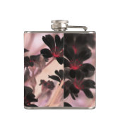 Elegant Monogram Paarse Bloemen Heupfles (Achterkant)