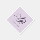 Elegant Monogram Paarse Bruiloft Servet (Hoek)