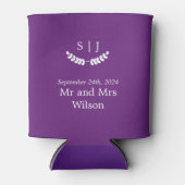 Elegant Monogram Paarse Jewel Tone Wedding Blikjeskoeler (Voorkant)