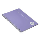 Elegant Monogram Paarse Script Kantoor School Notitieboek (Rechterzijde)
