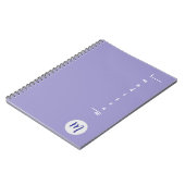 Elegant Monogram Paarse Script Kantoor School Notitieboek (Linkerzijde)