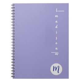 Elegant Monogram Paarse Script Kantoor School Notitieboek