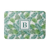 Elegant Monogram Palm Leaves Patroon Badmat (Voorkant)