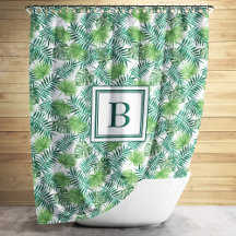 Elegant Monogram Palm Leaves Patroon
