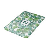 Elegant Monogram Palmenbladeren Patroon Badmat (Gekanteld)