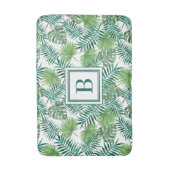 Elegant Monogram Palmenbladeren Patroon Badmat (Voorkant Verticaal)