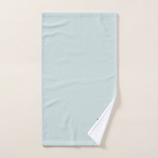Elegant monogram pastel aqua blauw bad handdoek (Handdoek)