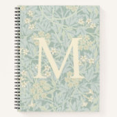 Elegant Monogram Pastel Green Jasmine Floral Notitieboek (Voorkant)