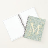 Elegant Monogram Pastel Green Jasmine Floral Notitieboek (Binnen)