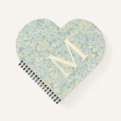 Elegant Monogram Pastel Green Jasmine Floral Notitieboek (Voorkant)